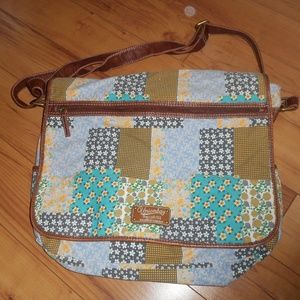UnionBay Floral Patchwork Print Messenger Book Bag